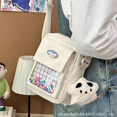 Ins日系カジュアル少女小包夏百合軽便斜めショルダーバッグ透明バーかわいい学生携帯電話