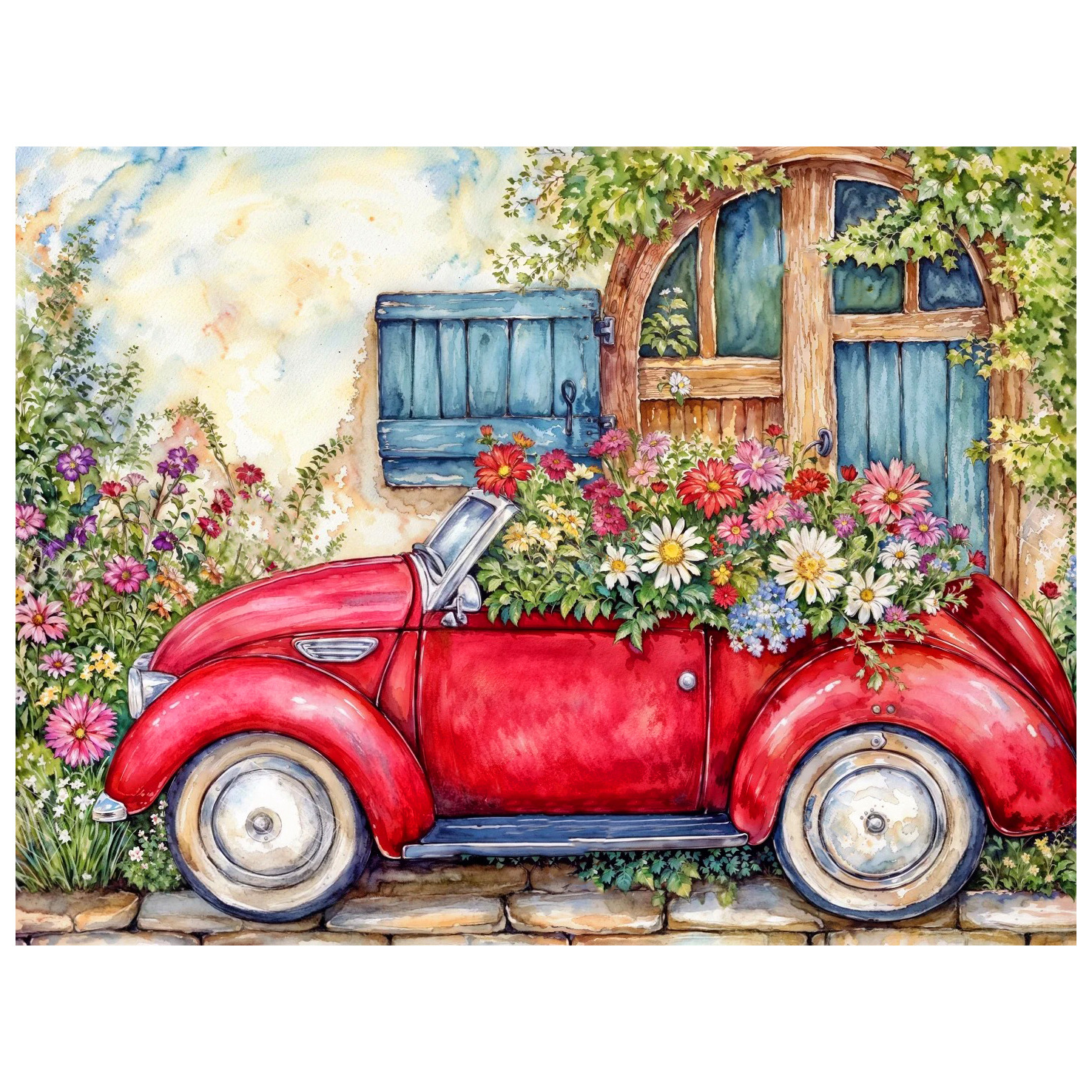 Diamante 5D dibujo de paisaje lleno de diamante cómic cabina bordado de diamantes diy redondo bordado de diamantes dibujo de diamantes a mano decoración para el hogar