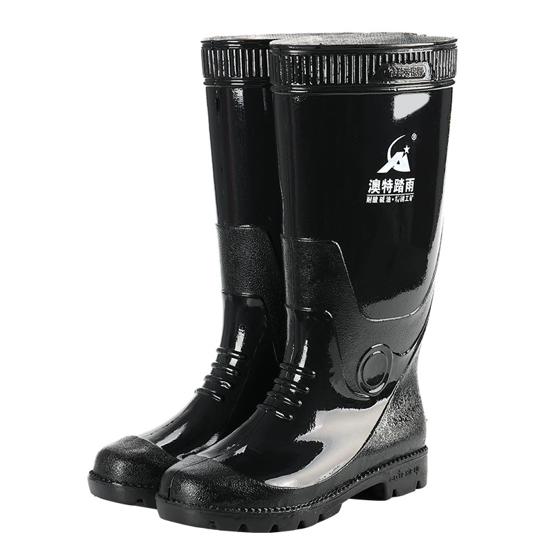 Высокие дождевые сапоги мужские водяные сапоги нескользящие, износостойкие к кислотам и щелочам водная обувь