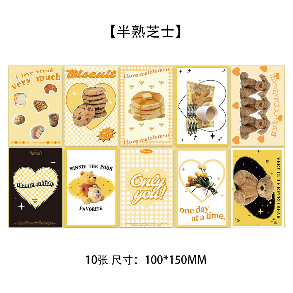 10 tarjetas de tinta micro tarjetas postales de dibujos animados de alto nivel dormitorio posters de pared decoración de fondo pegatinas de pared