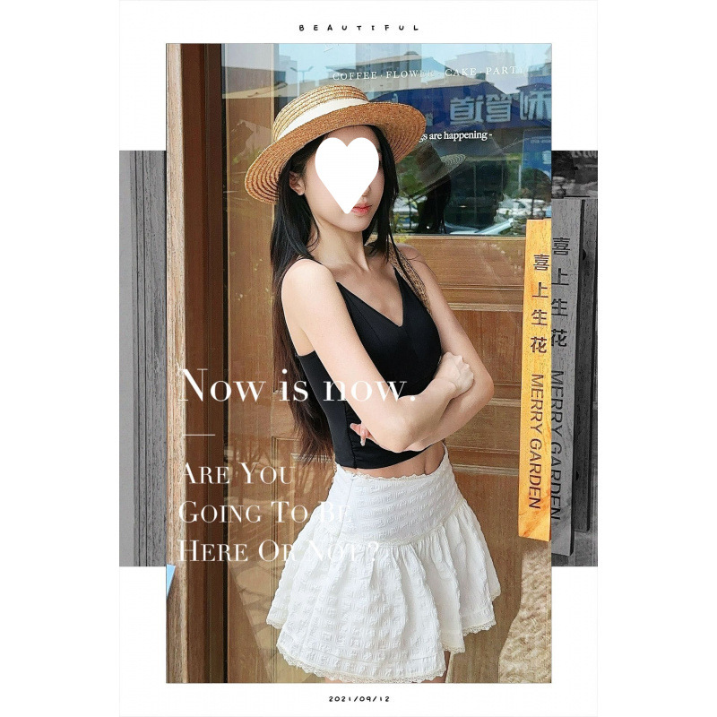 Verano nuevo encaje hueco de hielo y nieve hermosa espalda collar V con cojín de pecho integrado para reunir el cuerpo delgado