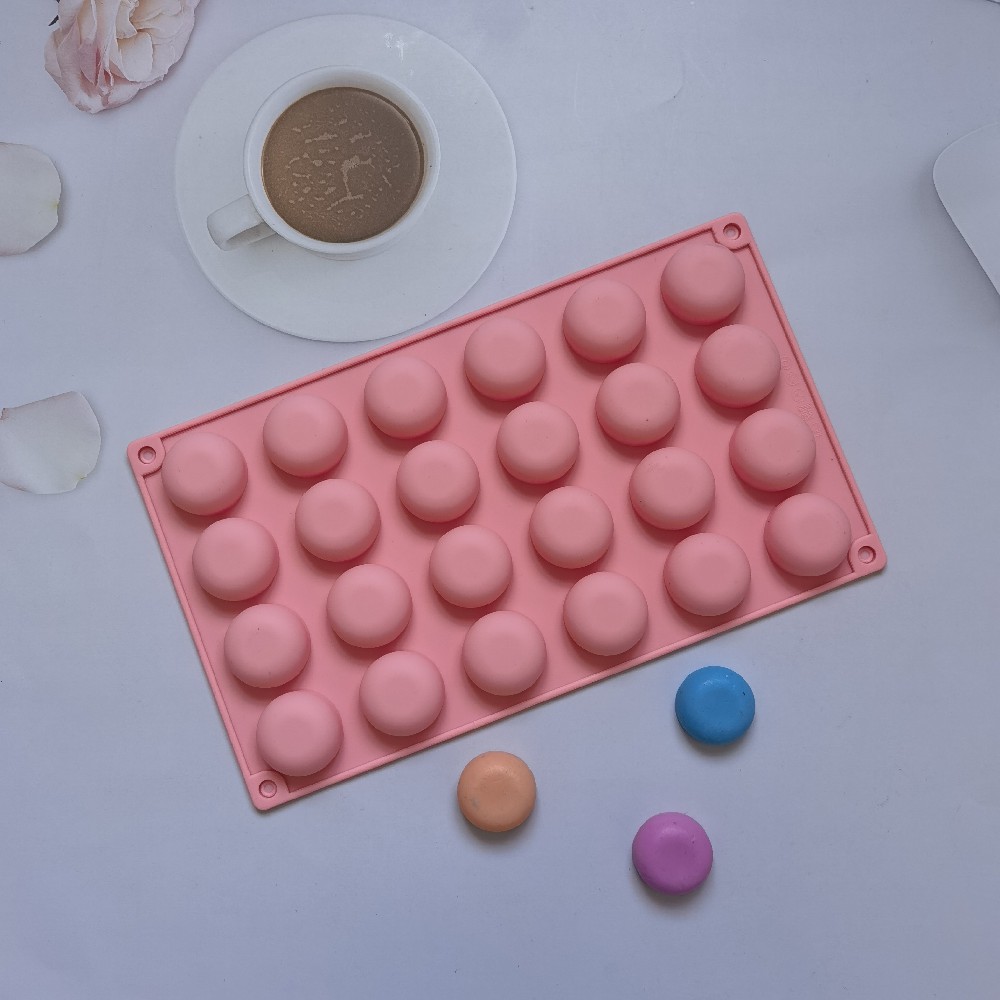 24 con un fondo plano semicircular 136 chocolate molde de silicona pudín molde de postre jabón utensilios