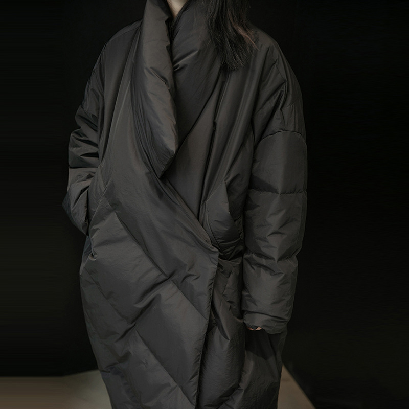 Foreign trade hot new winter thick fleece-lined 90 white duck down warm cold-proof down jacket women's lengthened plus size coat