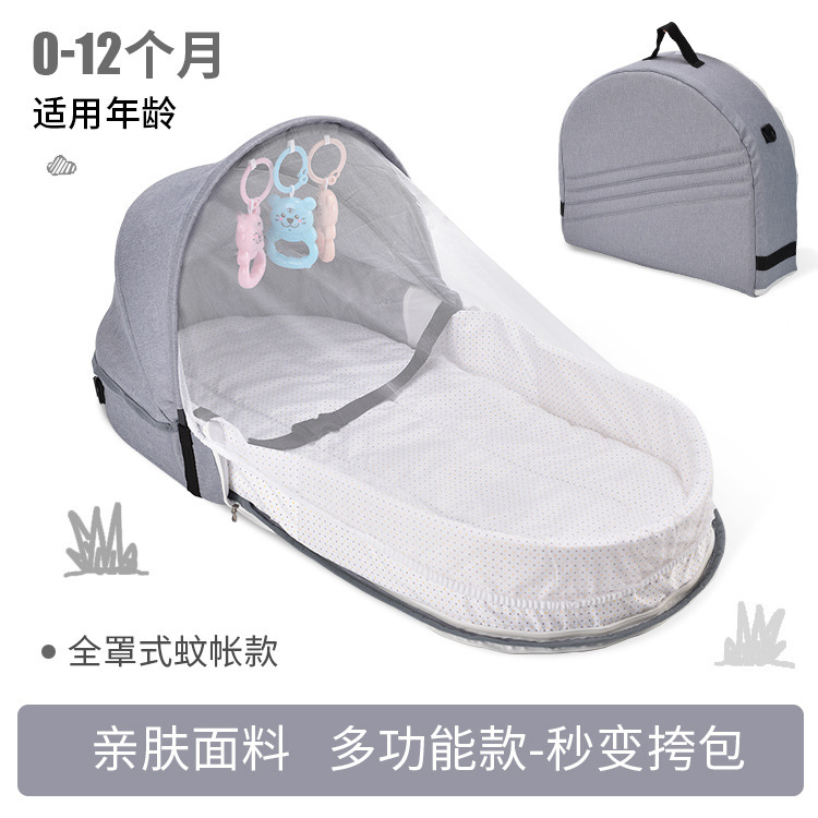 Cama de bebé recién nacido en la cama media cerca portátil cama pequeña plegable mosquiteros cama de aislamiento cama de viaje anti-expresión image 7