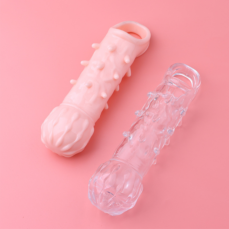 Triple-Set Textured Sleeve Kit with Crystal Spikes, TPE, Manual Control — detail image 3
