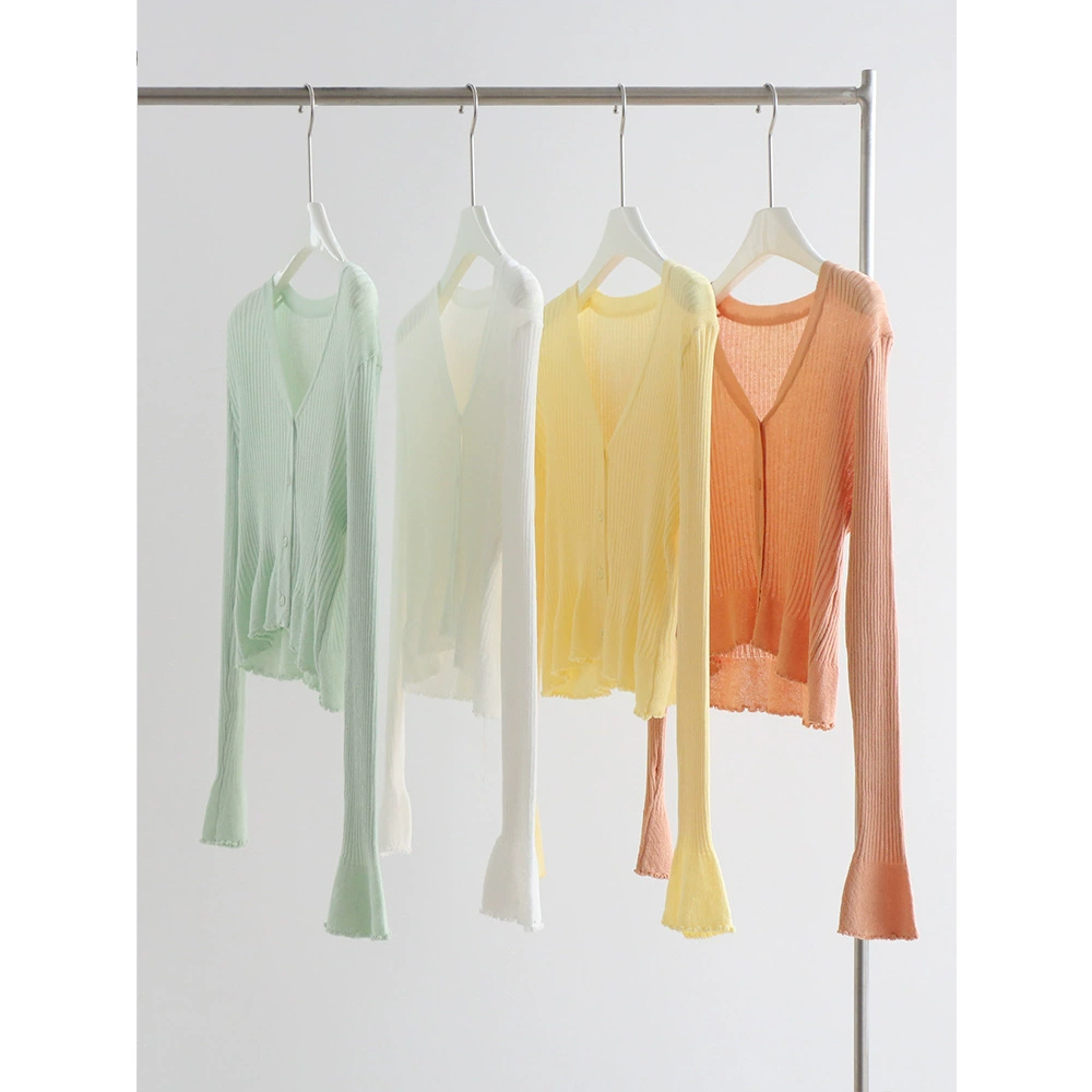 Беговой объемный льняной Короткий трикотажный кардиган с V-образным вырезом и длинным рукавом весенне-летнее солнцезащитное пальто шаль женский топ