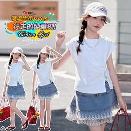 韩系童装女童牛仔短裙2026夏季装新款儿童半身裙女孩洋气裙裤短裤