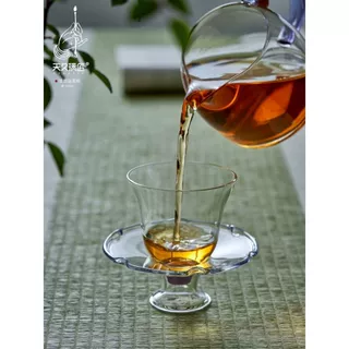 天久璃匠玻璃高档复古仿宋式品茗杯带茶托盘茶盏茶杯创意功夫茶具