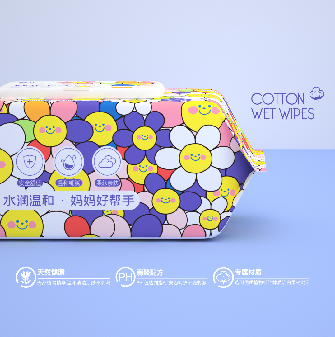 Factory 100 Pcs Big Pack Thickened Wet Wipes Pearl Pattern Baby Wet Wipes Hand Mouth Baby Disposable Cleaning Wet Wipes 