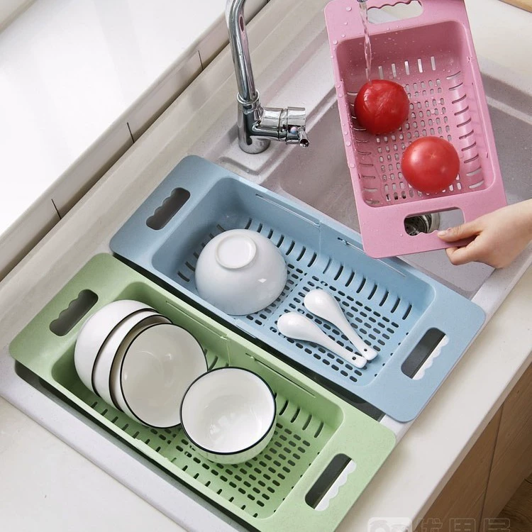 Двухслойная телескопическая сливная корзина для мытья фруктов и овощей корзина для мытья посуды