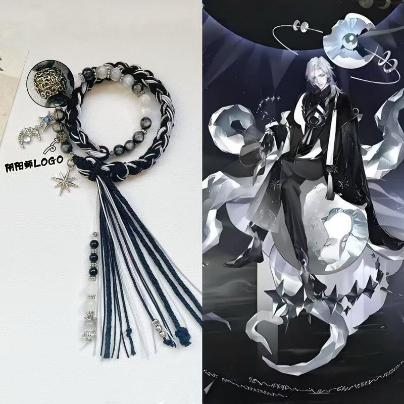 Inuyasha-Themed Double-Layer Beaded Bracelet with Moon Reading, Red Leaf, and Great Demon Reincarnation Handmade Bracelet Inuyasha-Themed Double-Layer Beaded Bracelet with Moon Reading, Red Leaf, and Great Demon Reincarnation Handmade Bracelet