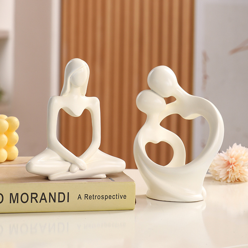 Modern creative artistic simple abstract resin character crafts decoration light luxury living room home decoration Modern creative artistic simple abstract resin character crafts decoration light luxury living room home decoration