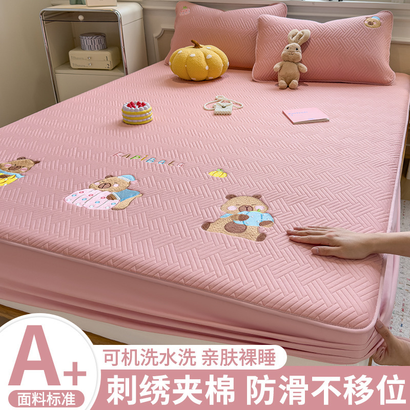 Cama de algodón tipo A gruesa cubierta de cama de una sola pieza cubierta protectora de colchón Simmons cuatro estaciones generales 2025 nuevo