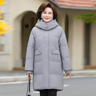 中长款羽绒服女2025冬季加厚新国标白鸭绒中老年妈妈装洋气外套女