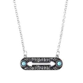 昌昊镶绿松石几何镂空箭头别针造型锁骨链 潮流百搭个性小众项链