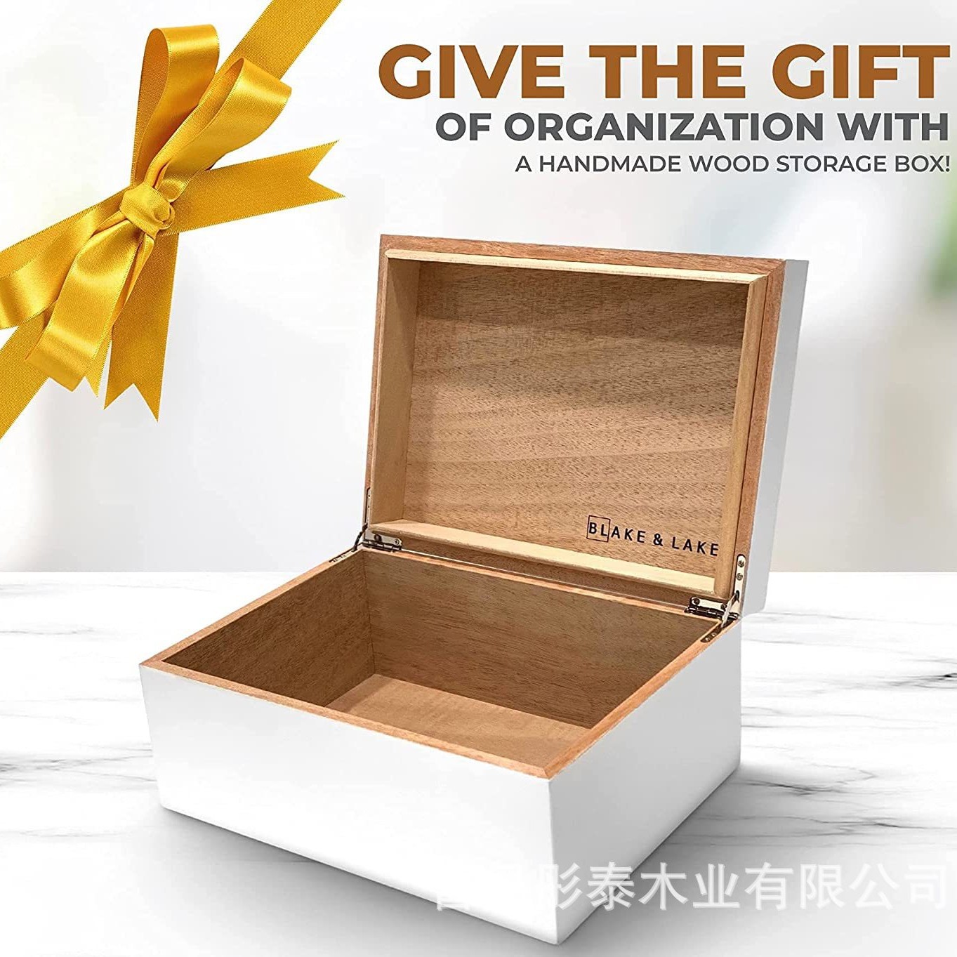 Large Wooden Box with Hinge Jewelry White Keepsake Box Wooden Storage Box Decorative Wood Box with Lid