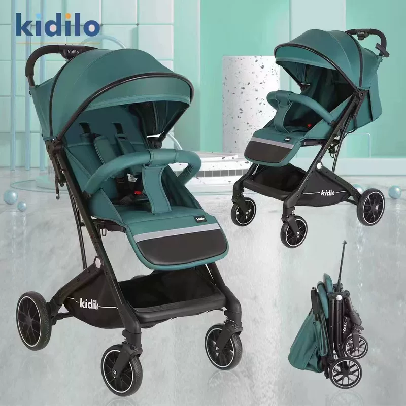 Легчайшая ультра-легкая складная коляска Kidilo, универсальная детская тележка с сиденьем, может сидеть и лежать