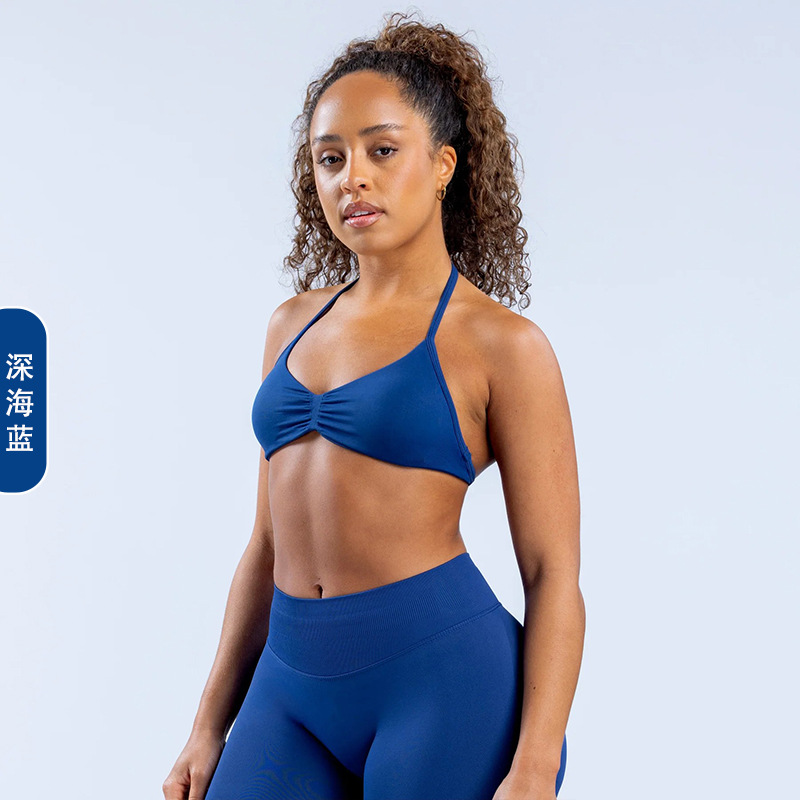 DFYNE AliExpress 同じスポーツスーツホルターネックブラジャースポーツタイトヨガショーツフィットネススーツ