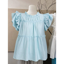 G 35059 Ruffled Peter Pan Collar Blouse ��Ҷ�����������