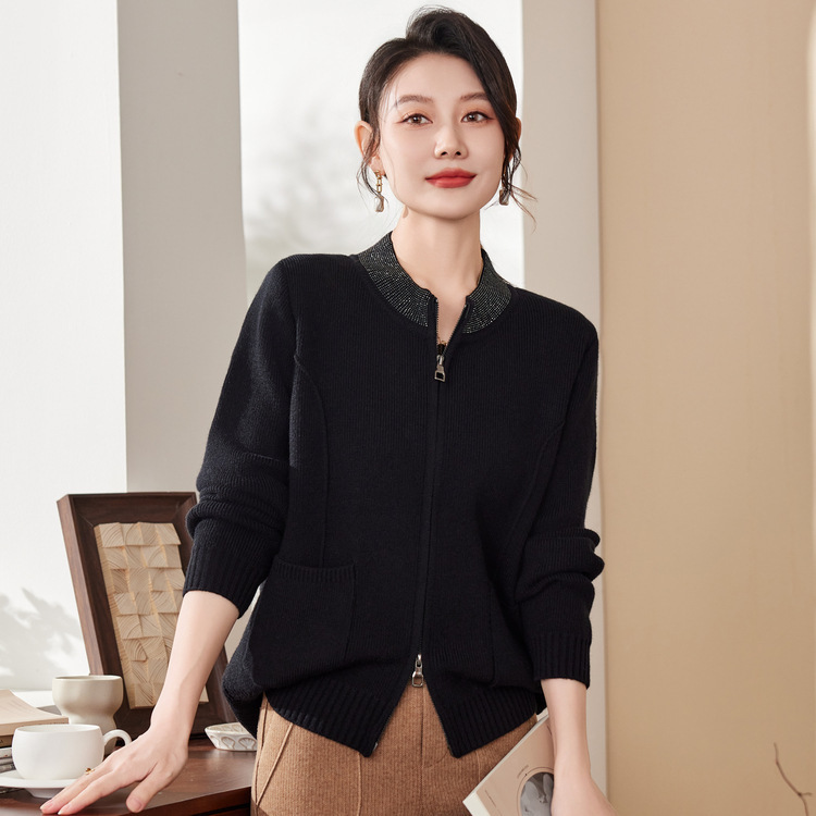 2025新款洋气中老年女装加厚毛衣外套中年妈妈秋装针织上衣服|undefined