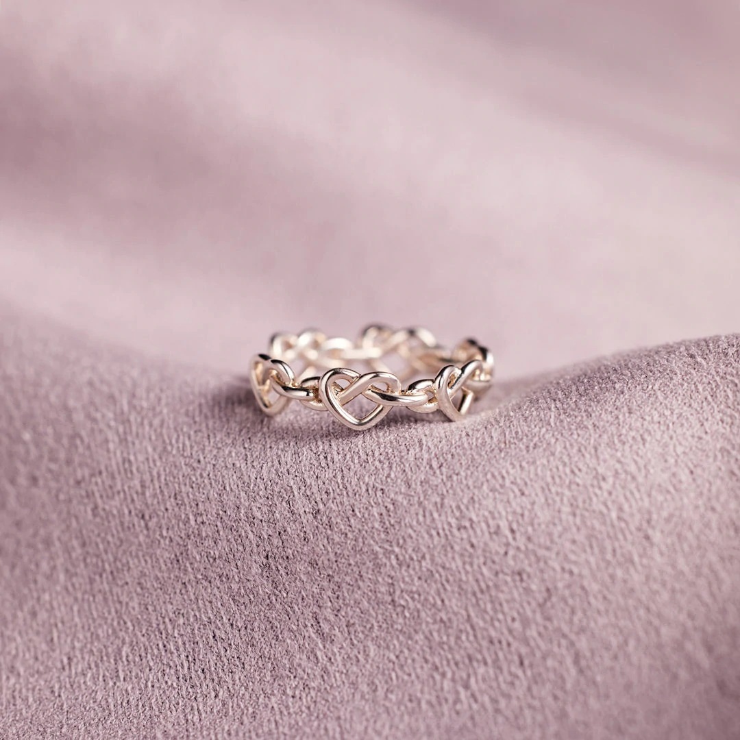 1 Piece Quantity 925 Sterling Silver Heart Shape Open Rings