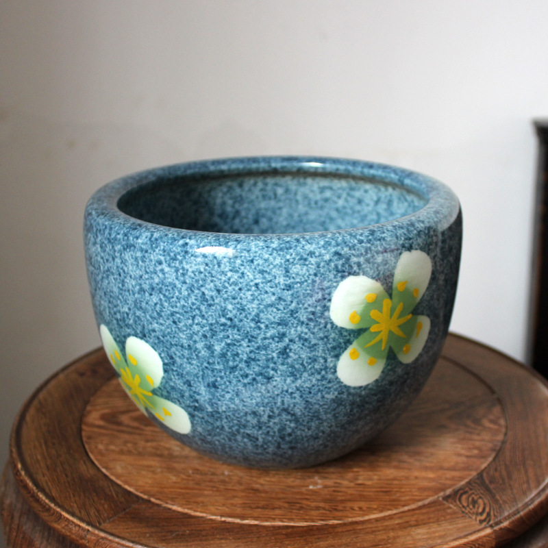 景德镇陶瓷金鱼缸碗莲花盆养鱼盆睡莲缸桌面鱼盆客厅荷花缸瓷盆缸