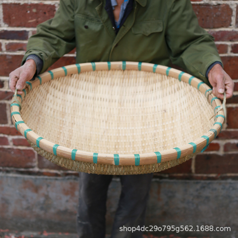 Bamboo Weaving Products, Bamboo Basket with Top Layer, Extra-Large Size for Home Use, for Steaming, Draining, Storing, and Washing Vegetables, Purely Handmade