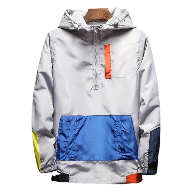 Estilo coreano 2024 nueva primavera chaqueta con capucha de los hombres a juego color moda suelta casual suéter uniforme béisbol hombres