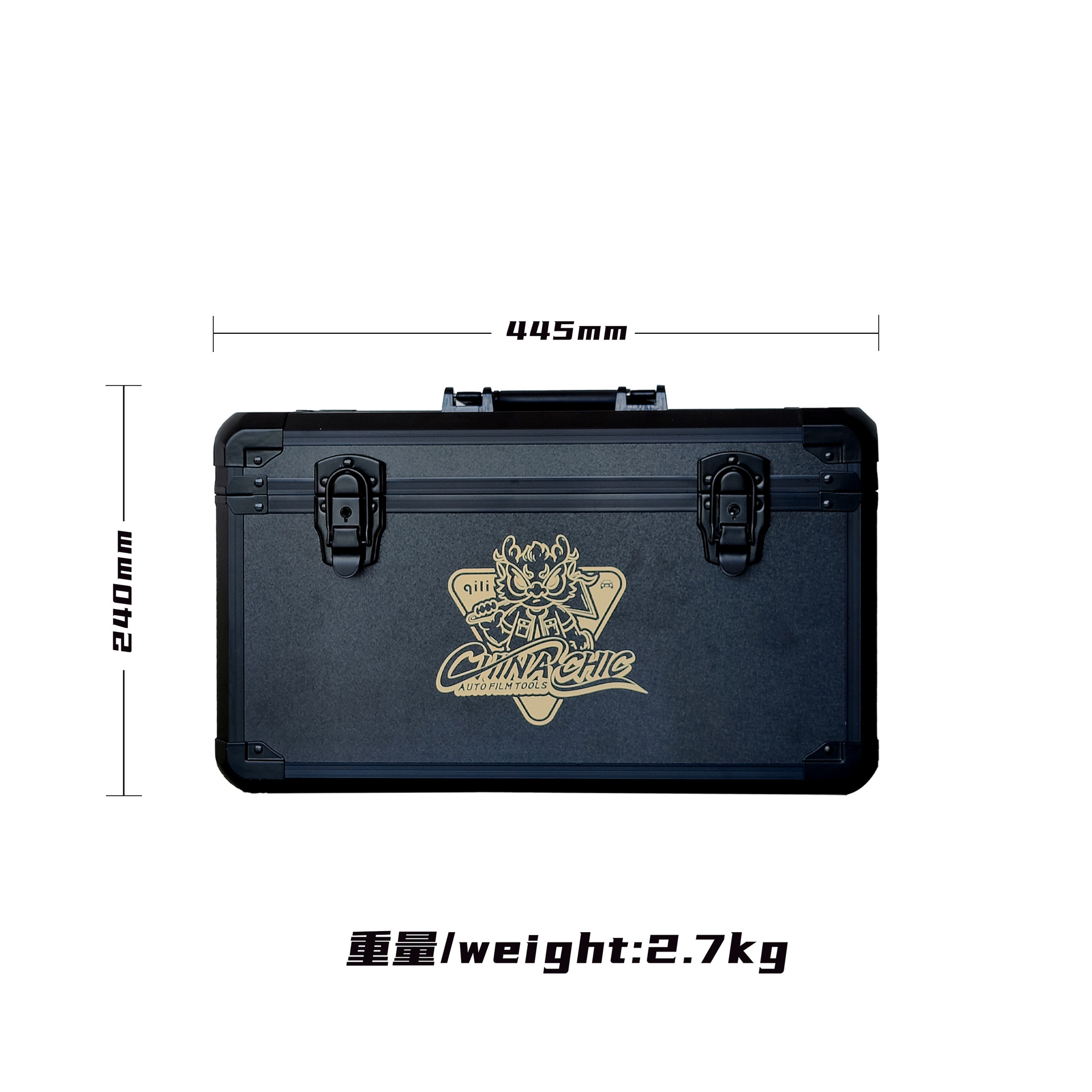 Caja de herramientas de película de automóvil de aleación de aluminio maleta multifuncional conjunto de artículos a prueba de choques impresión de logotipo almacenamiento