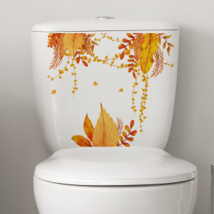 MS8600-NX watercolor Maple Leaf toilet stickers bathroom toilet decorative wall stickers waterproof self-adhesive wholesale