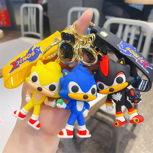 Cartoon Creative Cute Super Sonic Mouse Sonic Keychain Car Keychain Couple Bag Pendant Gift Wholesale