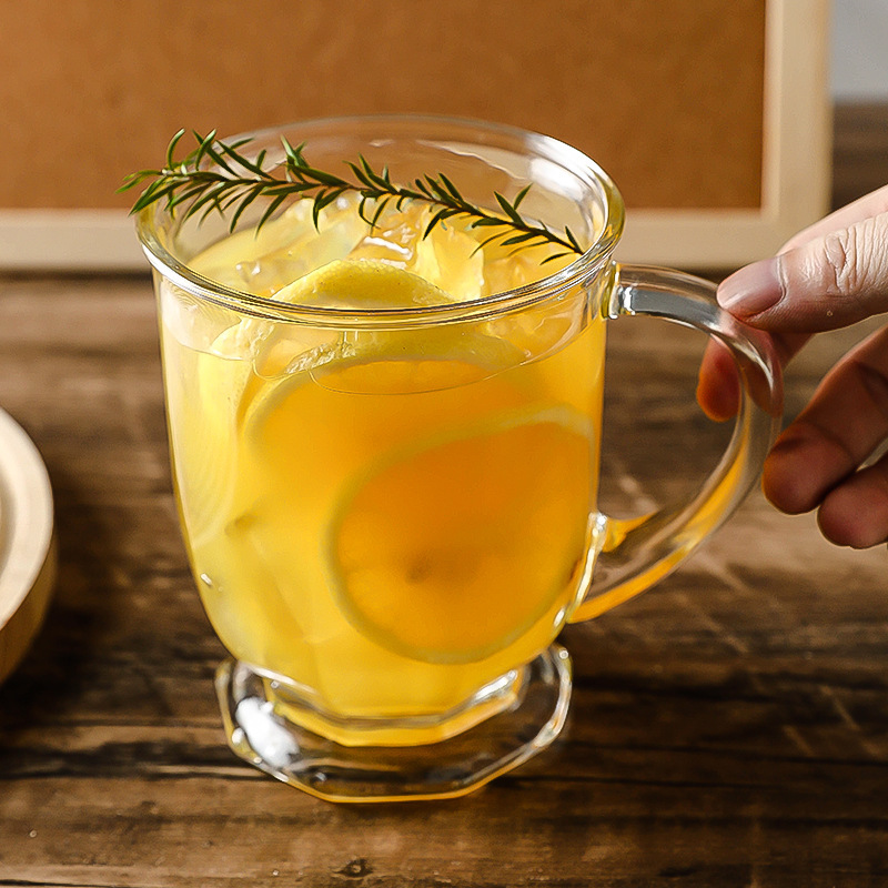 Taza de boca grande Guru Guru ‖ ins Estilo coreano Taza de leche con mango retro de gran capacidad con jugo de frutas