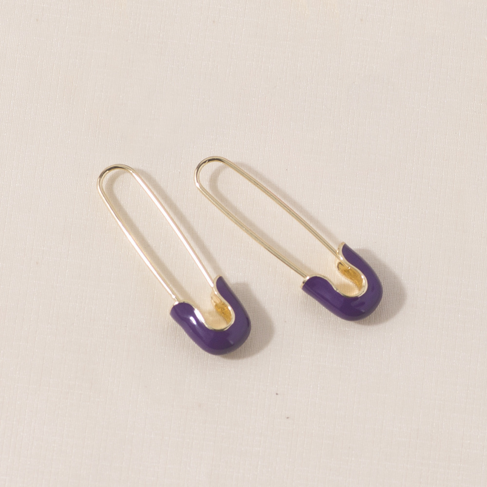 1 Paire Style Simple Bloc De Couleur Alliage · Boucles D'oreilles display picture 5