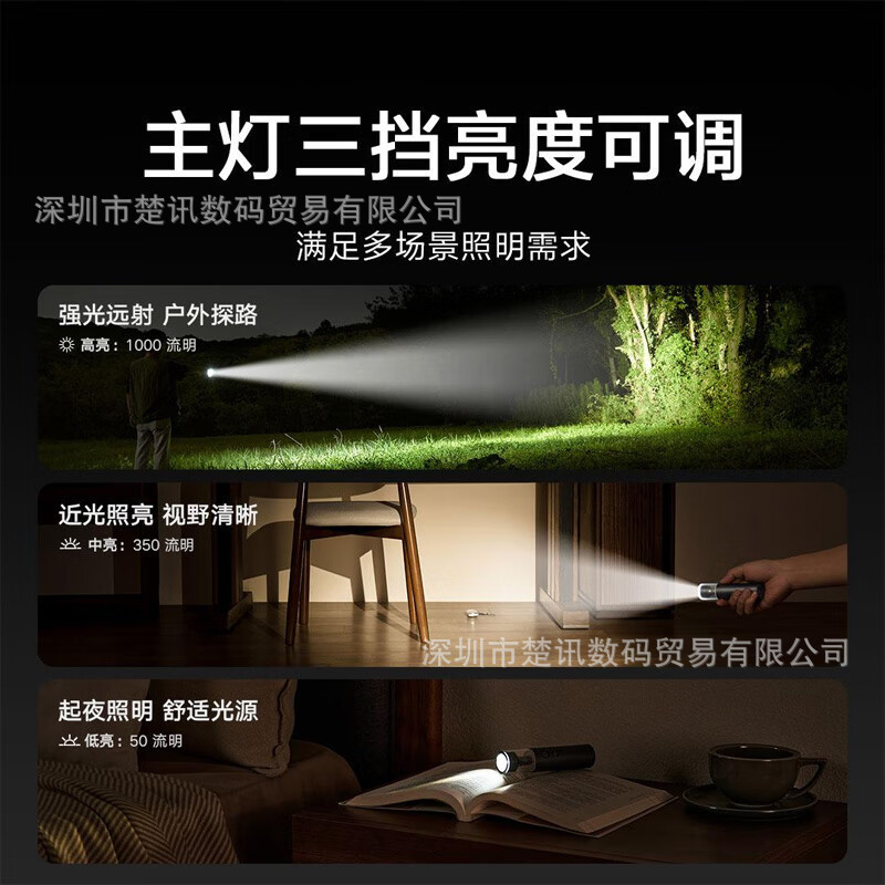 Xiaomi Mijia 多機能ポータブル懐中電灯、強力な光、長距離、軽量、コンパクト、超長バッテリー寿命懐中電灯|undefined