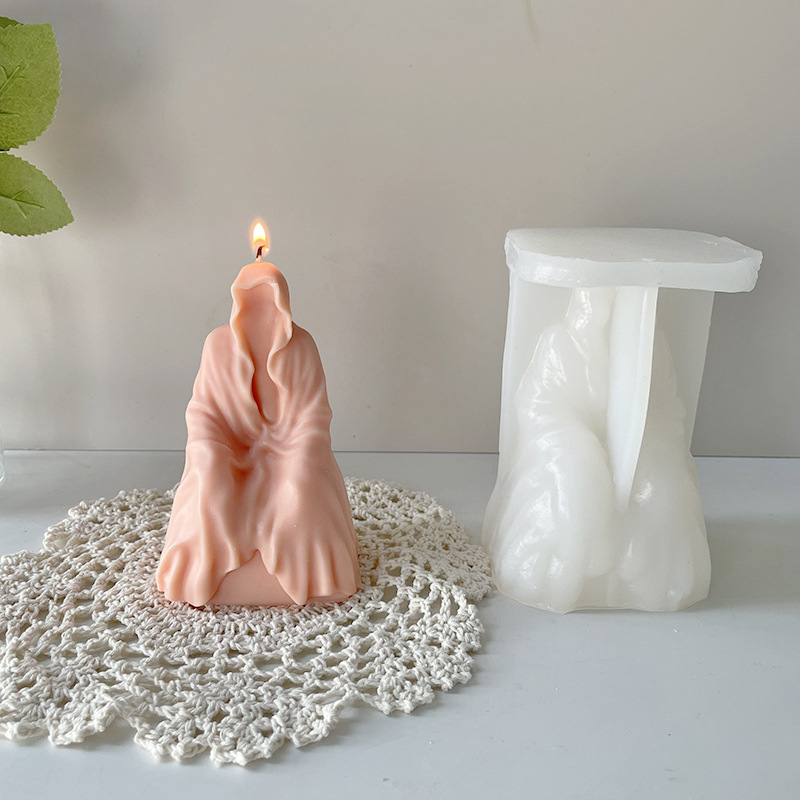 Jiahuimei silicona molde aromaterapia vela misterioso retrato hecho a mano yeso epoxi decoración decorativa