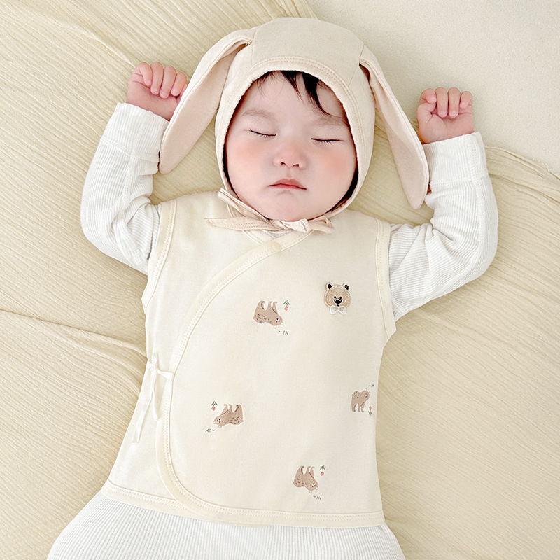 Chaleco de bebé primavera, otoño, invierno, algodón puro recién nacido, calentamiento, principios de otoño, ropa exterior para niños, niñas y niños, chaleco de hombro para bebés image 9