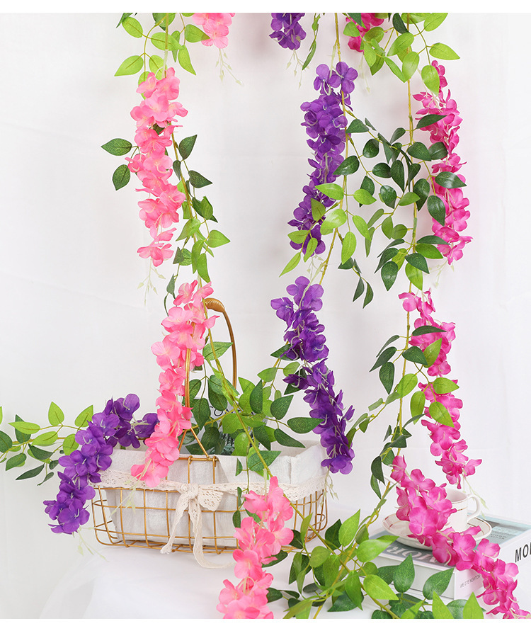 Artificial Wisteria Garland For Wedding Ceiling Floral Decoration_voghion.com