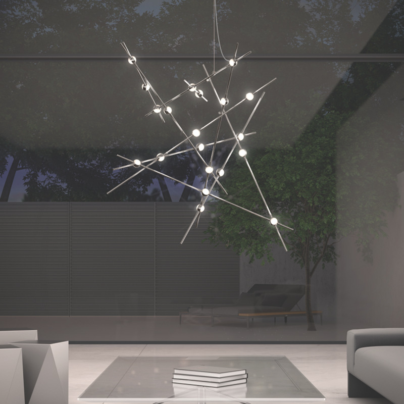 Arte creativo diseñador de vestuario luz de cielo estrellado barra de araña posmoderna diseño de barra de café ropa de iluminación moderna