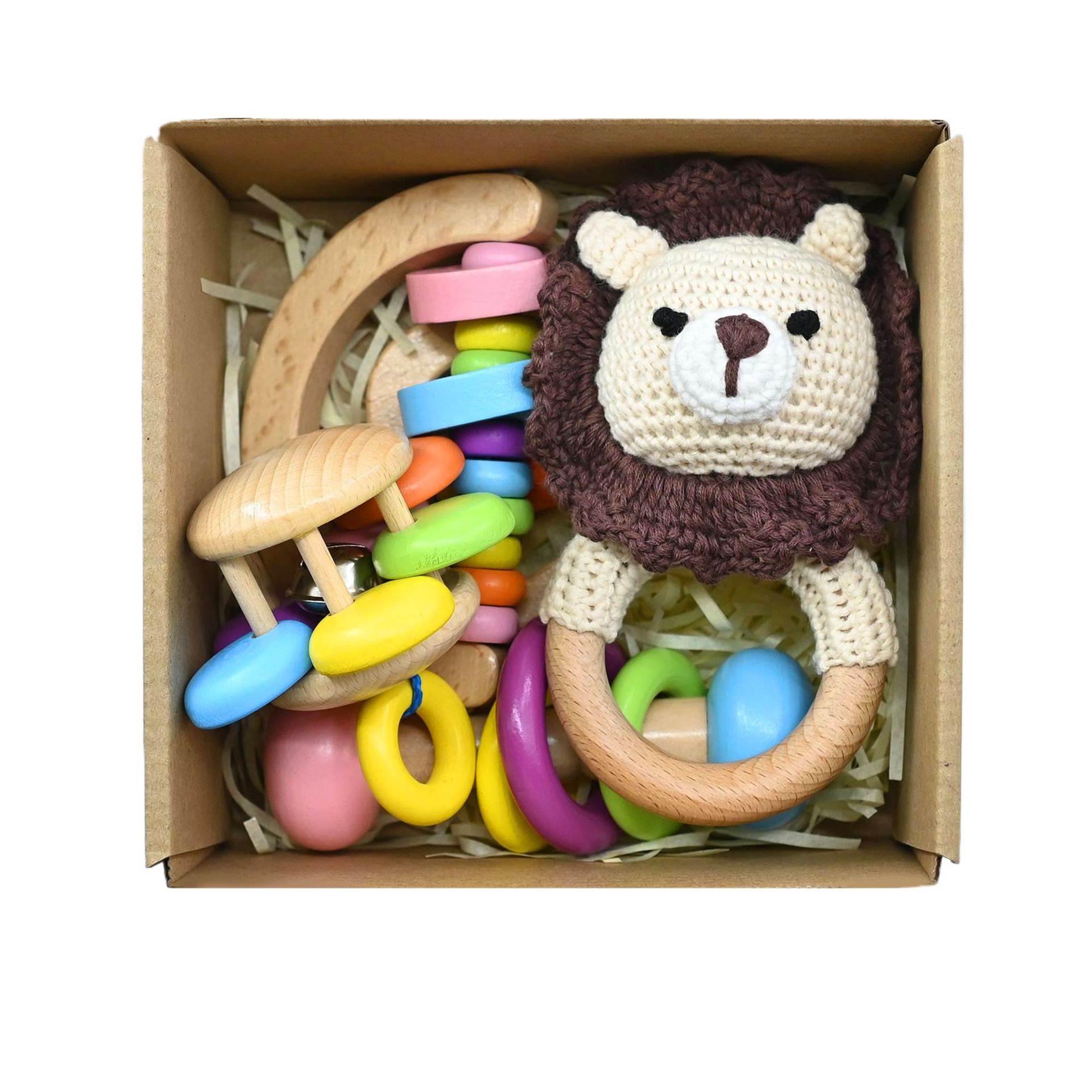 갈색 사자 머리 선물 상자