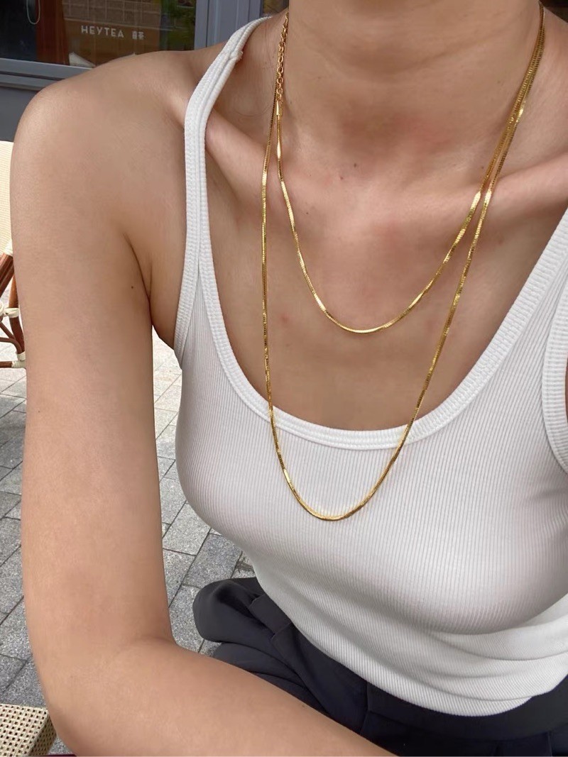 Fashion Geometric Titanium Steel Plating Layered Necklaces 1 Piece