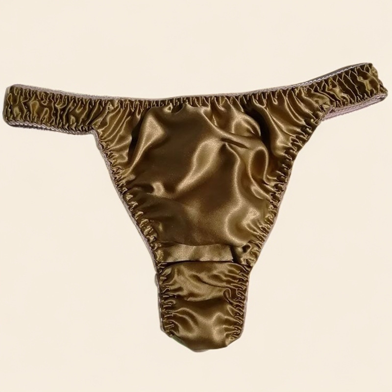 Qisi Qiao Mulberry Silk Underwear Men's and Women's Thong Silk Breathable Underwear for Couple