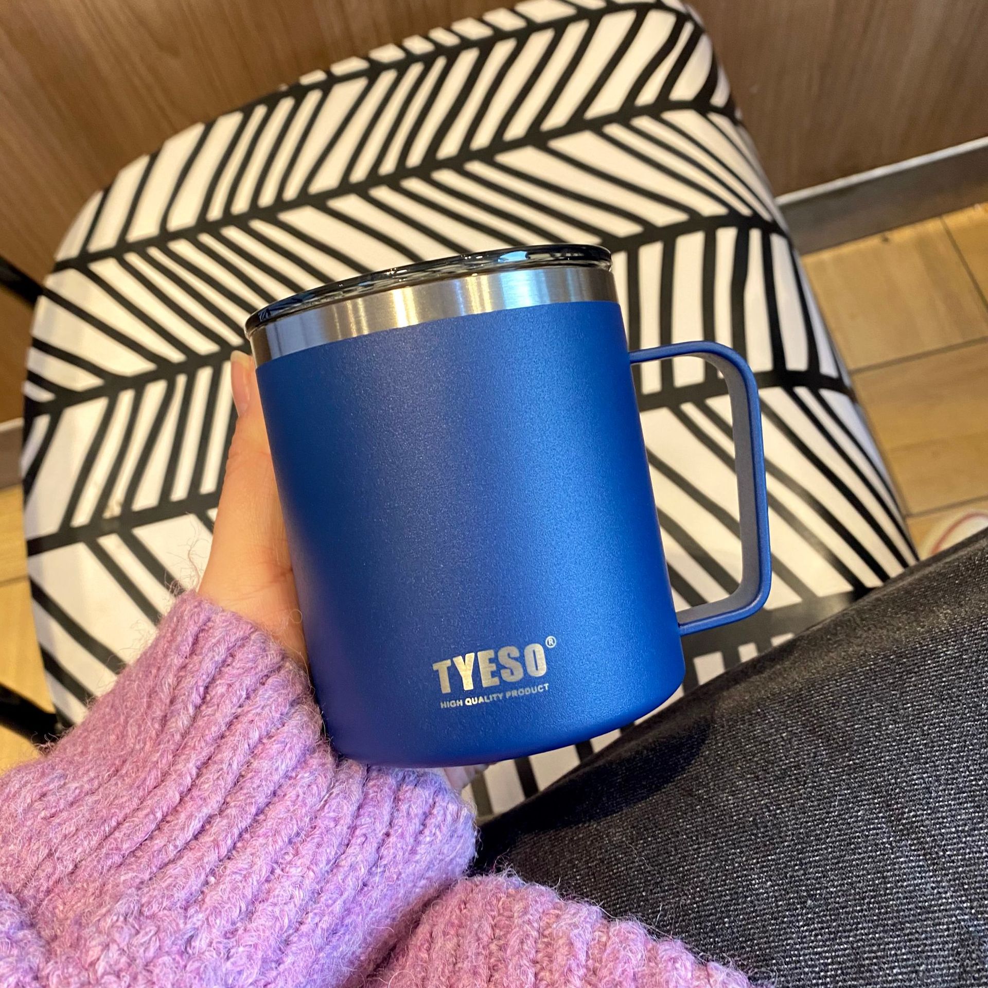 Taza de vacío de acero inoxidable con mango