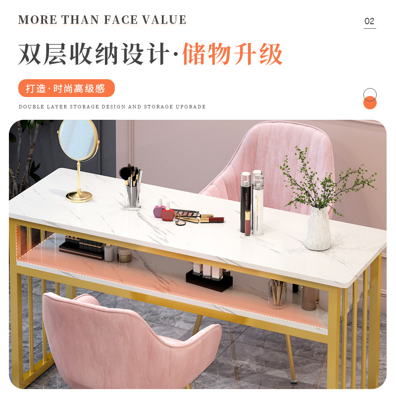 Neta de la moda rojo mesa de uñas y silla traje simple oferta especial Mesa de salón de uñas económico japonés individual mesa de uñas Doble