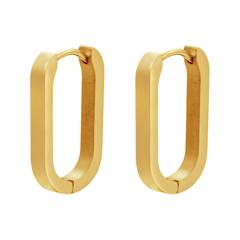 Moda Geométrico Acero Inoxidable 304 Chapados en oro de 18k Pendientes display picture 20