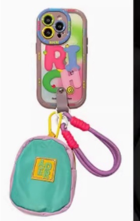 Blooming Rosa verde RICA carta de Apple 15ProMax clip trasero cordón 13/14 caja del teléfono para Huawei M50 suave