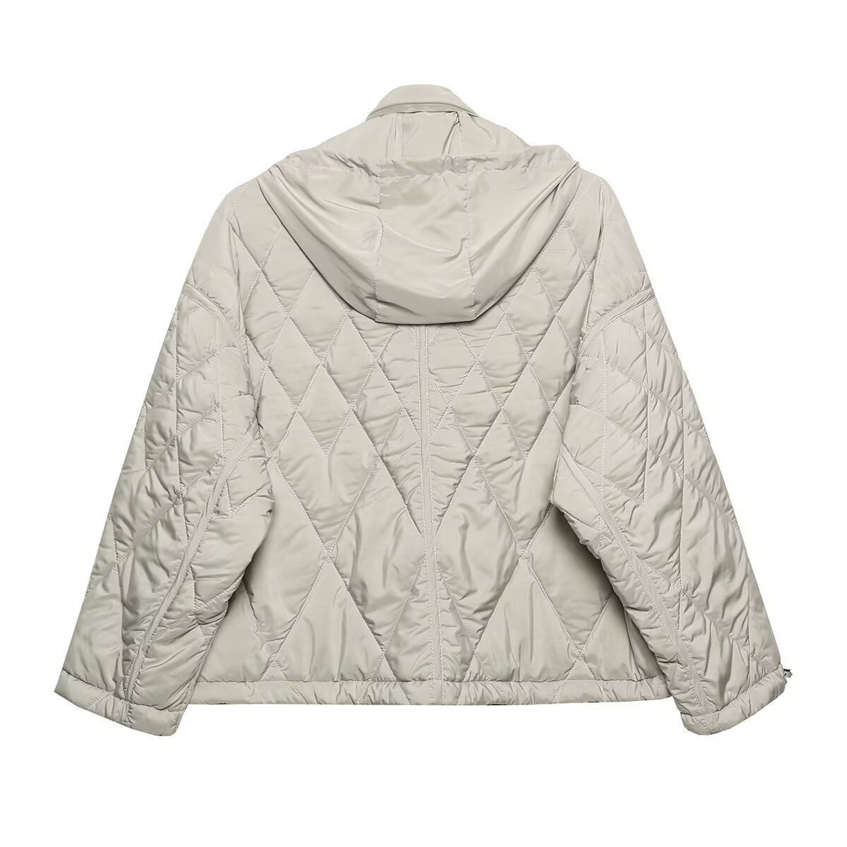 Abbigliamento donna autunno/inverno 2024 nuovo versatile colletto alto giacca in cotone con cappuccio pieghevole_voghion.com