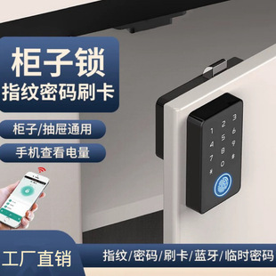 指纹柜门锁门口家用鞋柜锁门外柜文件柜子密码锁办公桌智能抽屉锁-阿里巴巴