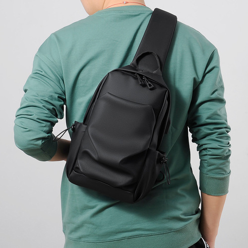 Factory new wholesale men's chest bag, water-repellent and wear-resistant shoulder bag, simple and fashionable commuter crossbody bag, printable