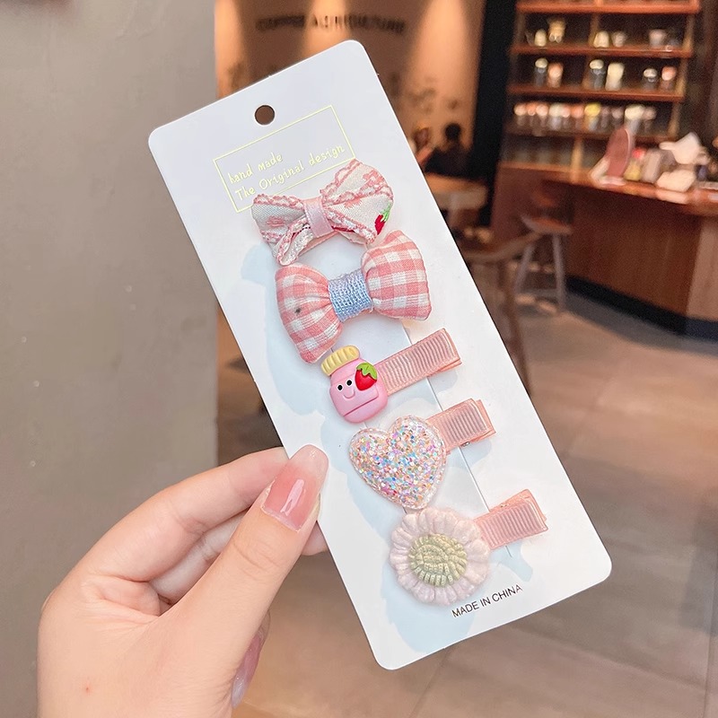 Caricatura encantadora pinza de pelo japonesa mujer lateral roto cabello de una palabra pinza de cabello para niños pequeños pinza de cabello de boca de pato