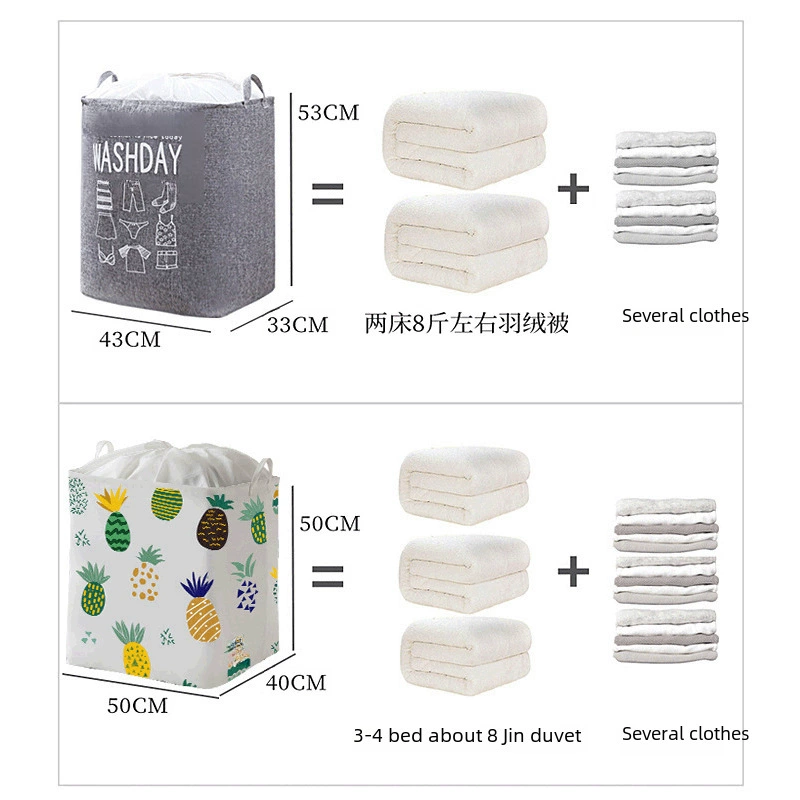 Folding laundry basket, toy, handheld storage basket, storage system, drawstring, cotton and linen